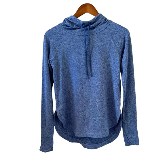 Athleta Uptempo Hoodie Sweatshirt In Heather Blue Size XXS - Picture 1 of 16